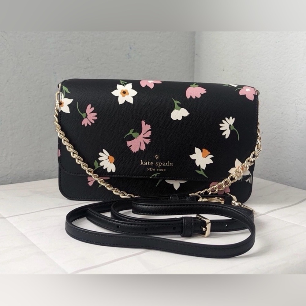 NWT Kate Spade NY Madison Floral Waltz Flap Convertible Crossbody Bag Authentic